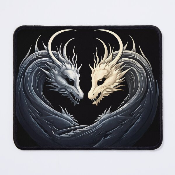 Item preview, "Epic Duel of Dragons: Black and White" designed and sold by Art-Vortex-fr.
