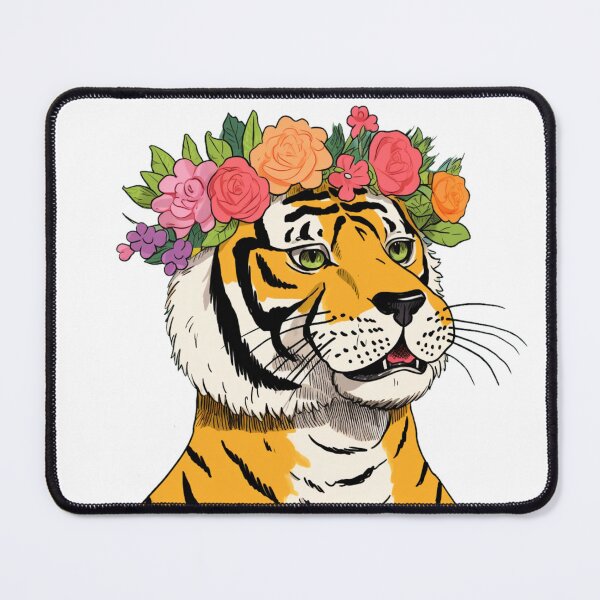 Item preview, Flower crown tiger designed and sold by PawelNature.