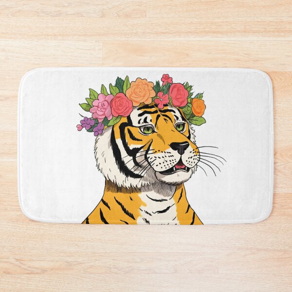Item preview, Flower crown tiger designed and sold by PawelNature.