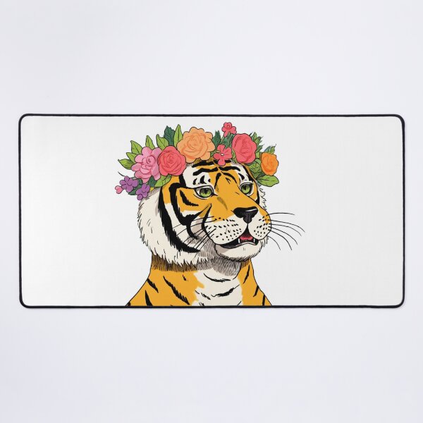 Item preview, Flower crown tiger designed and sold by PawelNature.