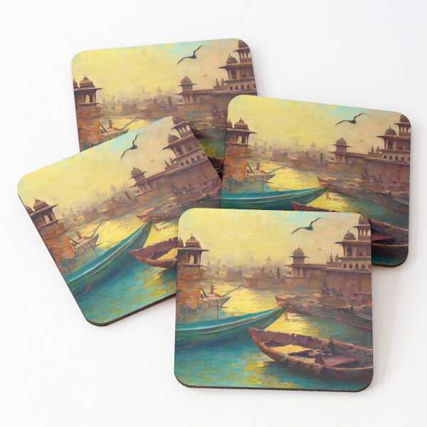 Item preview, Sunrise View in a Medieval Hindu Port City designed and sold by safasenart.