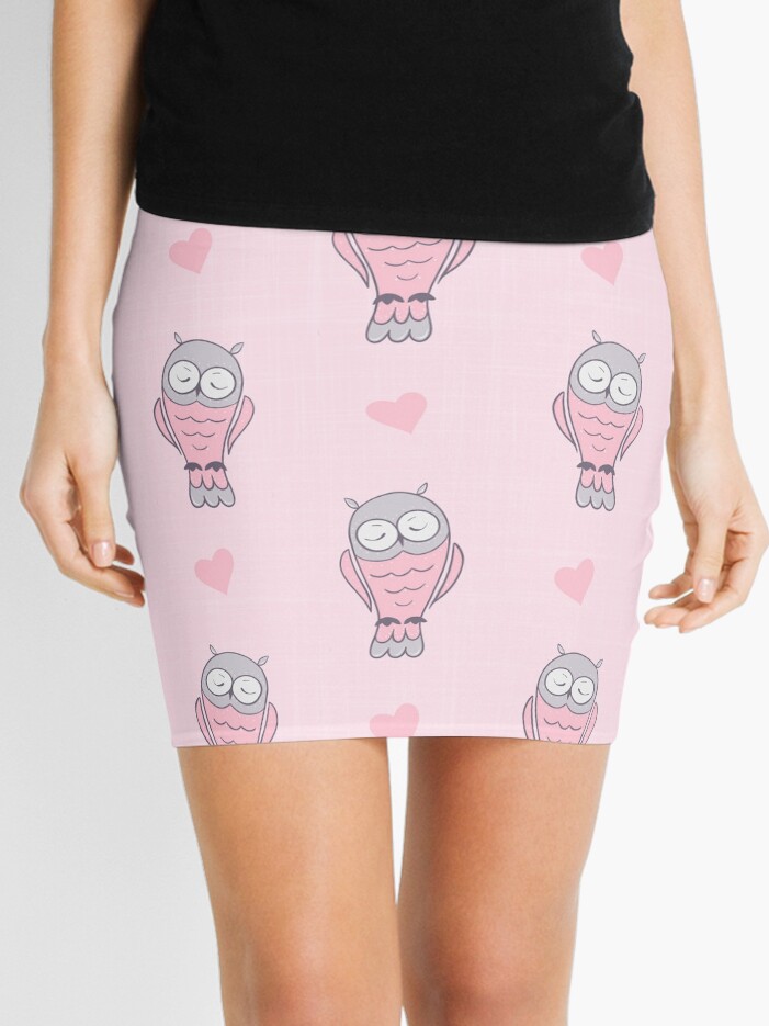 Thumbnail 1 of 4, Mini Skirt, Owls in love designed and sold by WebItani.