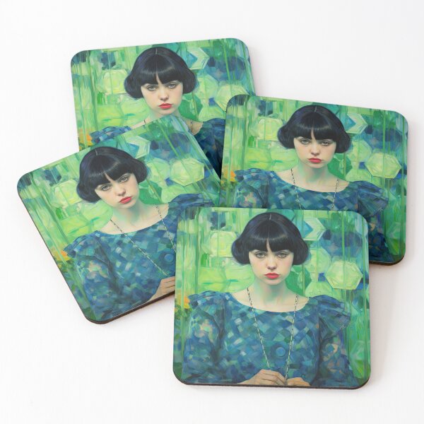 Item preview, Sad Girl on Abstract Green Background designed and sold by CaseLargo.