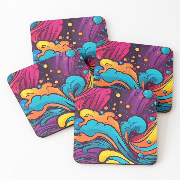 Item preview, splash colors fabric pattern graphic illustration design by ironpalette designed and sold by ironpalette.