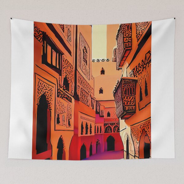 Artikelvorschau, Eine Straßenansicht in einer alten Maghreb-Stadt entworfen und verkauft von safasenart.