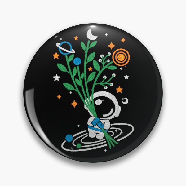Item preview, Astronaut flowers embroidery patch designed and sold by NemiMakeit.