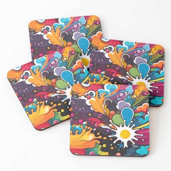 Item preview, splash colors fabric pattern graphic illustration design by ironpalette designed and sold by ironpalette.
