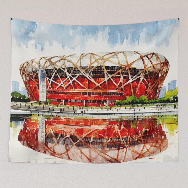 Item preview, A Watercolor Design of Beijing National Stadium - China designed and sold by Sketch-Shack.