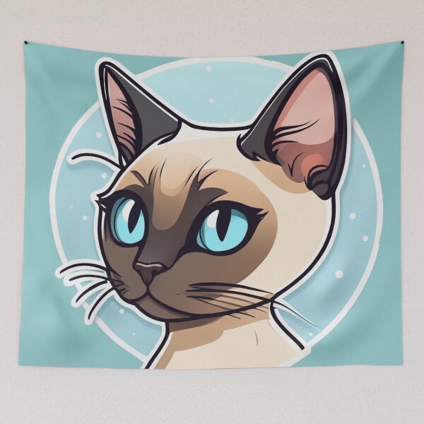 Item preview, Purr-fectly Adorable: Siamese Cute Cat Art for Loving Cat Parents Mom and Dad Blue designed and sold by shypixels.