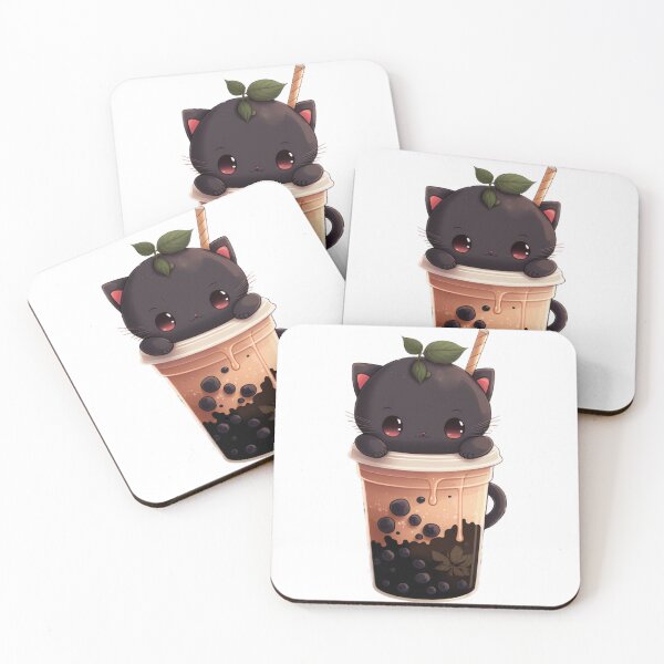 Item preview, Chibi style bubble tea cute cat designed and sold by Acim0.
