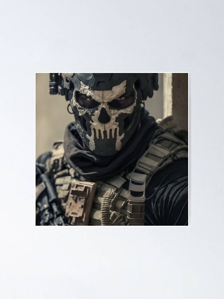 Call of Duty Ghosts Soldier Mask Face Poster