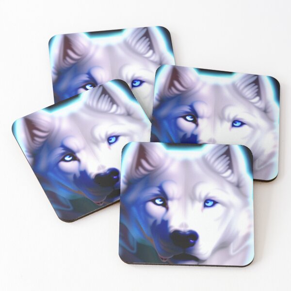 Item preview, a white wolf in the polar night designed and sold by aipaint.