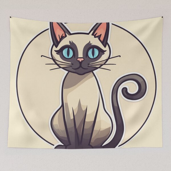 Item preview, Charming Siamese Companion: Art that Speaks to Cat Moms and Dads Cute Retro designed and sold by shypixels.