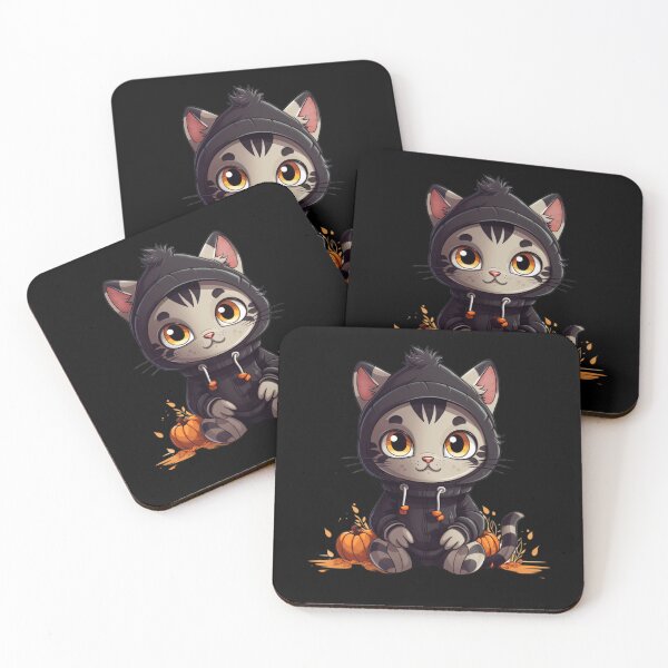 Item preview, Cute Cat with Pumpkins for Halloween Catober designed and sold by Alt-Art-Digital.
