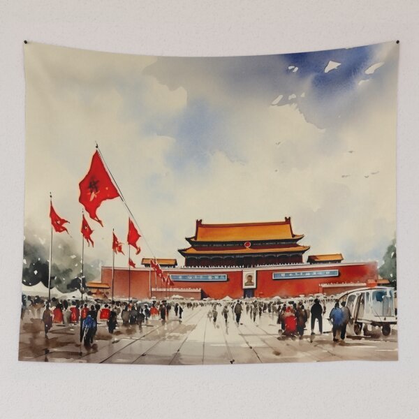 Item preview, A Watercolor Design of Beijing Tiananmen Square - China designed and sold by Sketch-Shack.