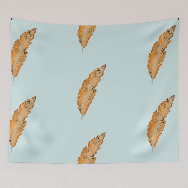 Item preview, Orange single feather designed and sold by NicoleFehrArt.