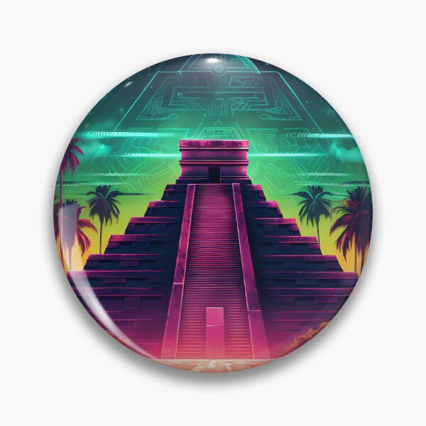 Item preview, "Chichen Itza: Outlined Neon and Argon Lighting Bright" designed and sold by Art-Vortex-fr.