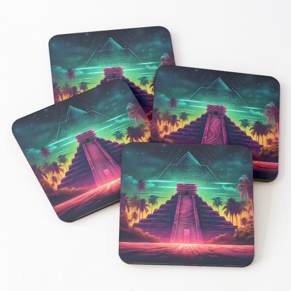 Item preview, "Chichen Itza: Outlined Neon and Argon Lighting Bright" designed and sold by Art-Vortex-fr.