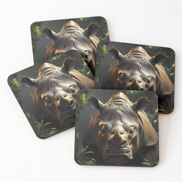 Item preview, "Journey into the Hyper-Real Forest: Rhino Encounter" designed and sold by Art-Vortex-fr.