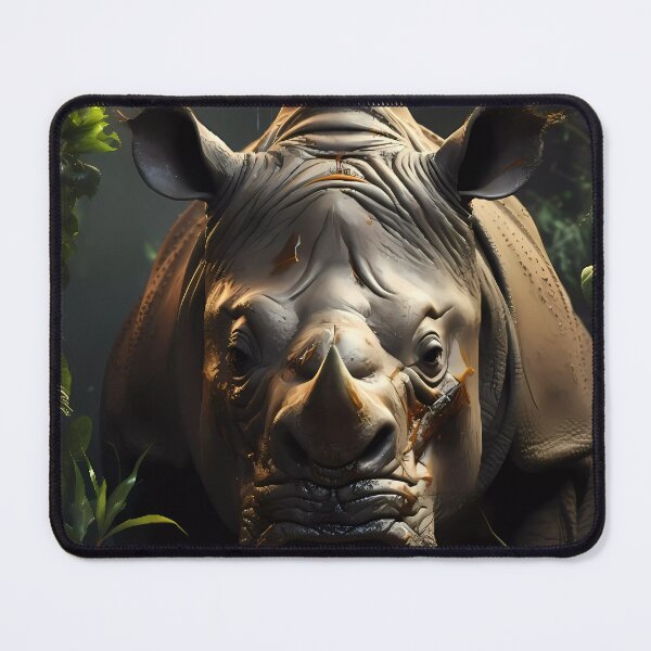 Item preview, "Journey into the Hyper-Real Forest: Rhino Encounter" designed and sold by Art-Vortex-fr.