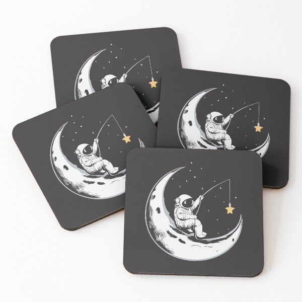 Item preview, vintage astronaut fishing star on space designed and sold by shaderepublic.