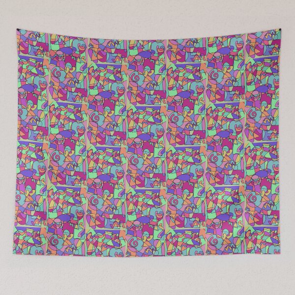 Item preview, Geometric Shapes Abstract Retro Pattern designed and sold by liindsayro.