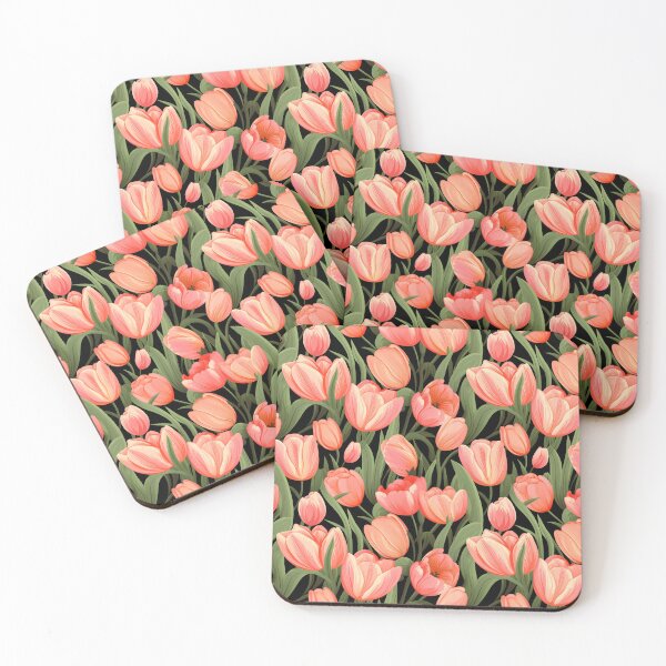 Item preview, Pink Tulips Plants Flowers Pattern designed and sold by LudwikeArts.
