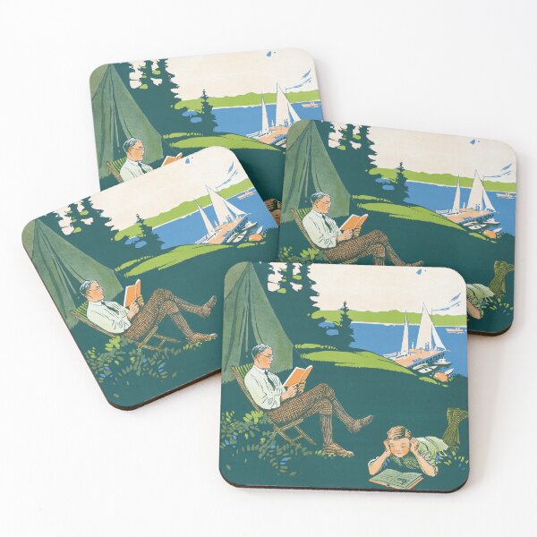 Item preview, Take along a book - camping poster designed and sold by Vintage8.