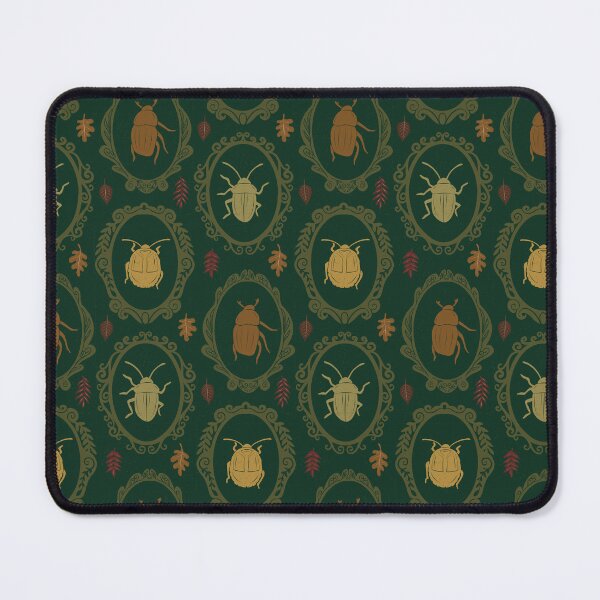 Item preview, Forest Floor-Woodland Beetles in Vintage Oval Frames-Dark Green designed and sold by ashandinkstudio.