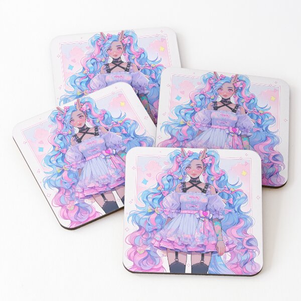 Item preview, Kawaii Pink and Blue Lolita Anime Girl designed and sold by bubblegoth.