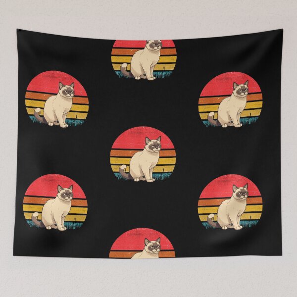 Item preview, Snowshoe Cat Vintage Retro Sunset designed and sold by rafaeltto.