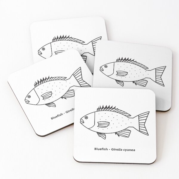 Item preview, Kawaii Bluefish in Black and White designed and sold by fruttidimare.