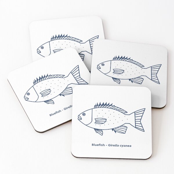 Item preview, Kawaii Bluefish in Ocean Blue and White designed and sold by fruttidimare.