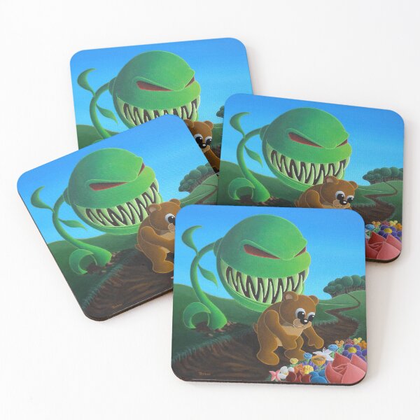 Item preview, Cute Nature Painting with Bear and Venus Fly Trap designed and sold by TEZBER.