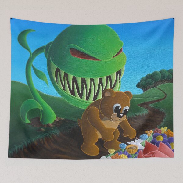 Item preview, Cute Nature Painting with Bear and Venus Fly Trap designed and sold by TEZBER.