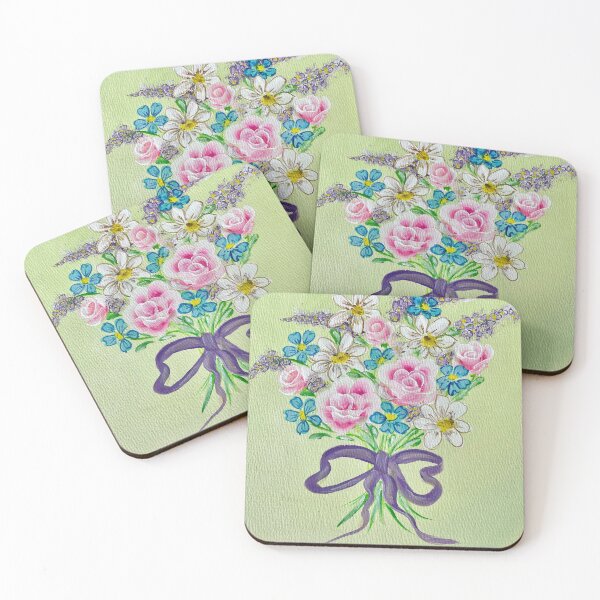 Item preview, Hand painted art floral bouquet of flowers roses designed and sold by Bonniesr.