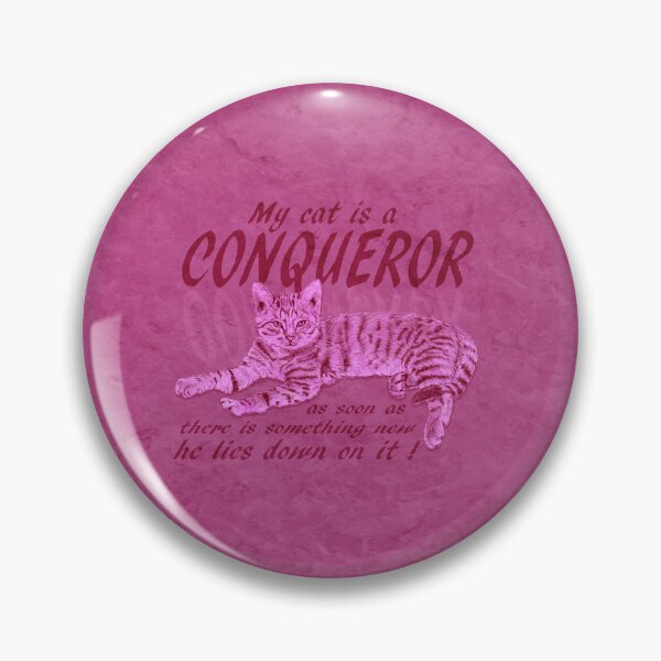 Item preview, Conquering Cat - pink marbled version, English text. designed and sold by SylvieG18.