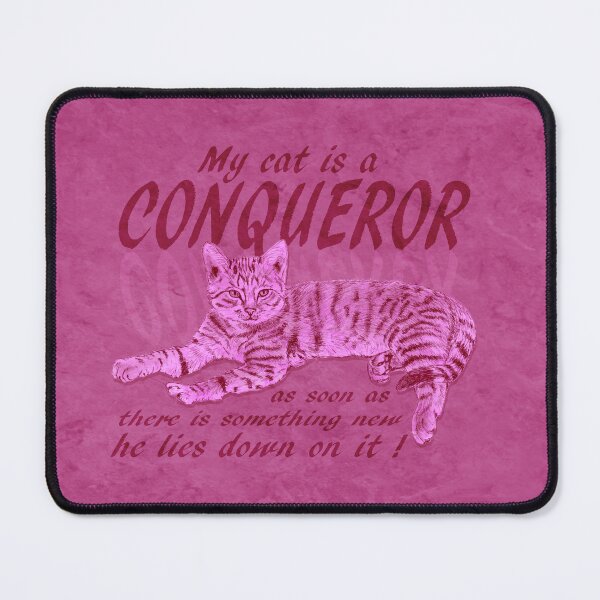 Item preview, Conquering Cat - pink marbled version, English text. designed and sold by SylvieG18.