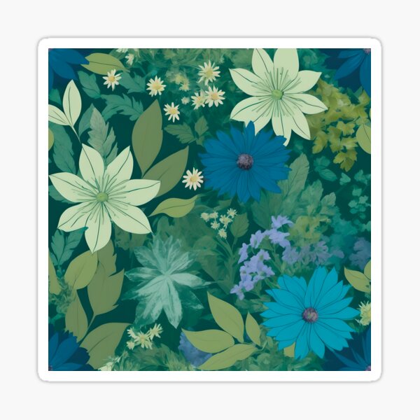 Flowers and Leaves I Sticker