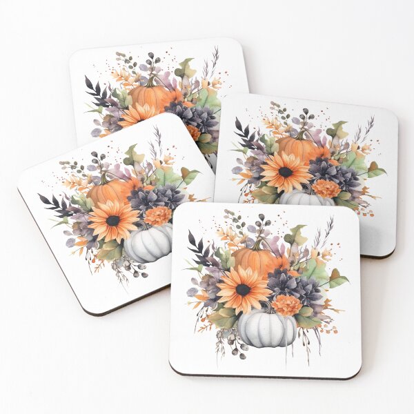 Item preview, Fall floral pumpkins designed and sold by PawsandPages.