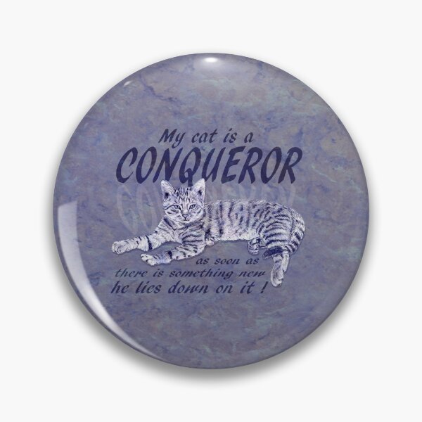 Item preview, Conquering Cat - purple marbled version, English text. designed and sold by SylvieG18.
