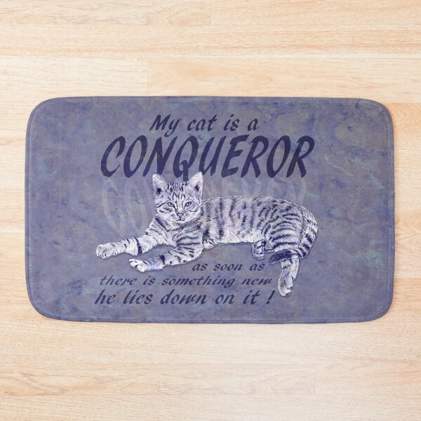Item preview, Conquering Cat - purple marbled version, English text. designed and sold by SylvieG18.