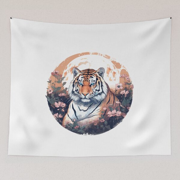 Item preview, Celestial moon flower, tiger sitting tall designed and sold by Jerseysrd.