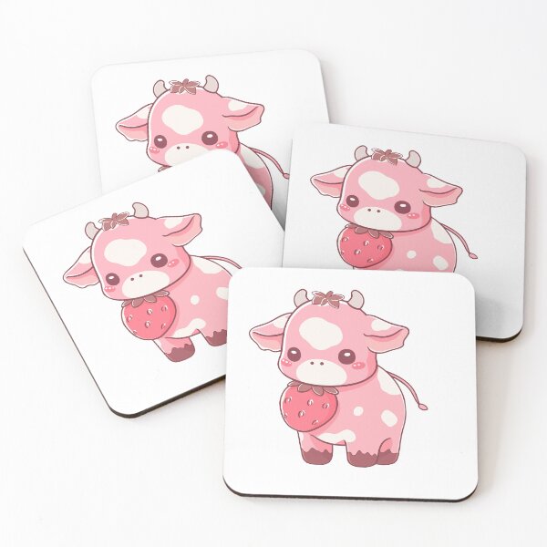 Item preview, Adorable Pastel Pink Strawberry Cow designed and sold by CherryColaRain.