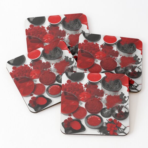 Item preview, Red Infusions: Abstract Monochrome Composition designed and sold by FemmeFlair.