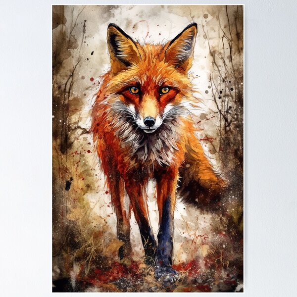 Item preview, Abstract Red Fox Painting. AI generated Illustration. designed and sold by svetlanna.