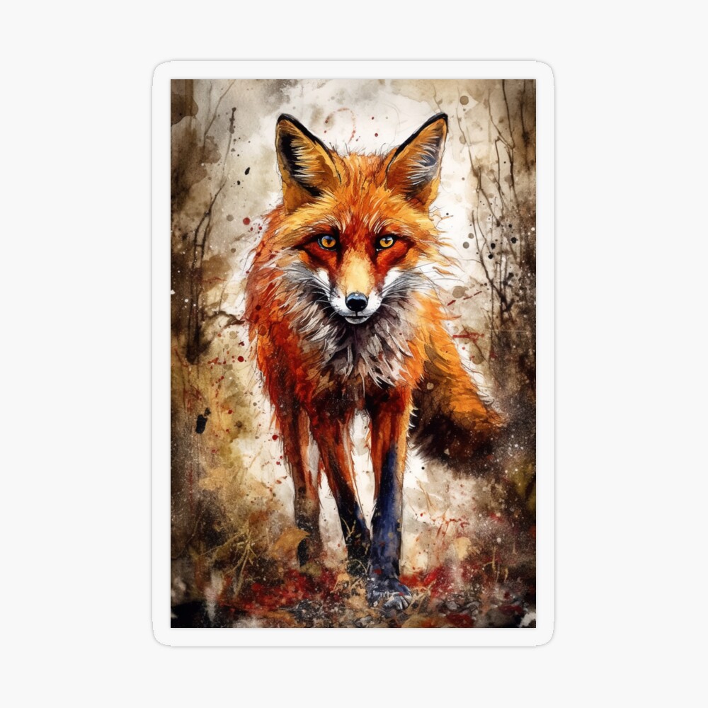 Premium AI Image  fox watercolor paint for book cover