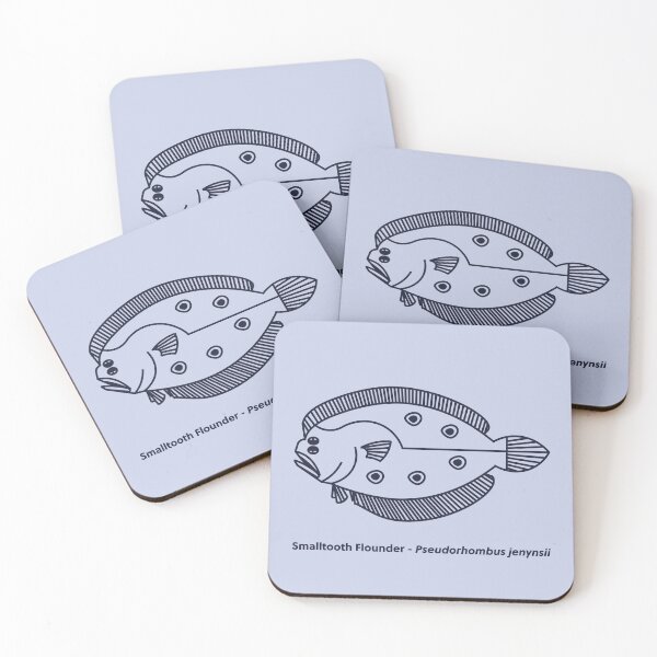 Item preview, Fun Flounder Fish in Deepest Blue on Light Purple designed and sold by fruttidimare.
