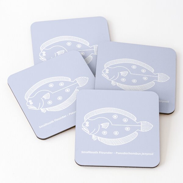 Item preview, Fun Flounder Fish in White on Light Purple designed and sold by fruttidimare.
