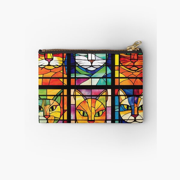 Item preview, stained glass windows cats colors designed and sold by CaseLargo.